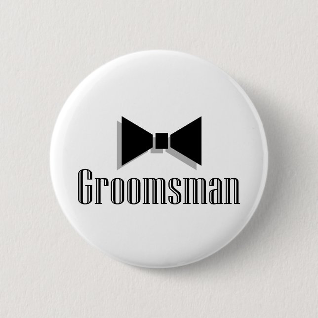 Groomsman 6 Cm Round Badge (Front)