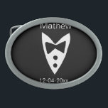 groomsman add name year black bow shirt tie tuxedo belt buckle<br><div class="desc">design</div>