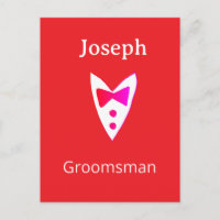 groomsman add name year red bow shirt tie tuxedo