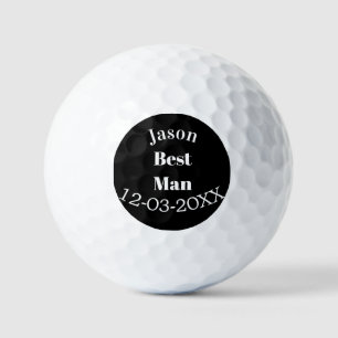 groomsman bachelor party best man black white date golf balls