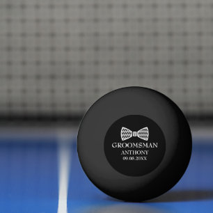 Groomsman Bachelor Party Black Modern Wedding Ping Pong Ball