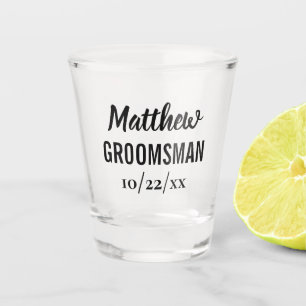 Groomsman Bachelor Party Elegant Wedding Favor Shot Glass