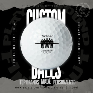 Groomsman Bachelor Party Silhouette Name Date Golf Balls
