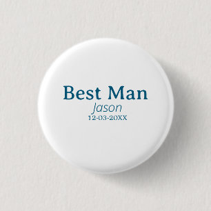 groomsman bachelorette party add name modern simpl 3 cm round badge