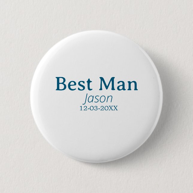 groomsman bachelorette party add name modern simpl 6 cm round badge (Front)
