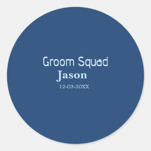 groomsman bachelorette party add name modern simpl classic round sticker