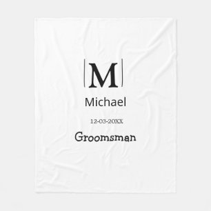 groomsman bachelorette party add name modern simpl fleece blanket