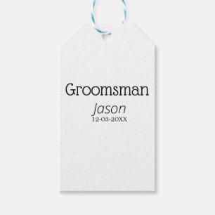 groomsman bachelorette party add name modern simpl gift tags