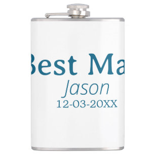 groomsman bachelorette party add name modern simpl hip flask