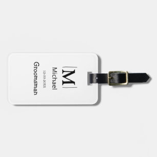 groomsman bachelorette party add name modern simpl luggage tag