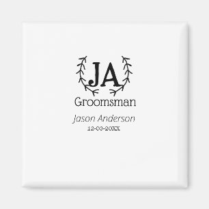 groomsman bachelorette party add name modern simpl magnet
