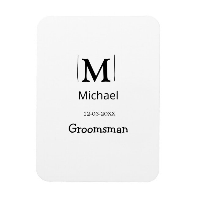 groomsman bachelorette party add name modern simpl magnet (Vertical)