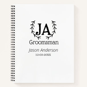 groomsman bachelorette party add name modern simpl notebook
