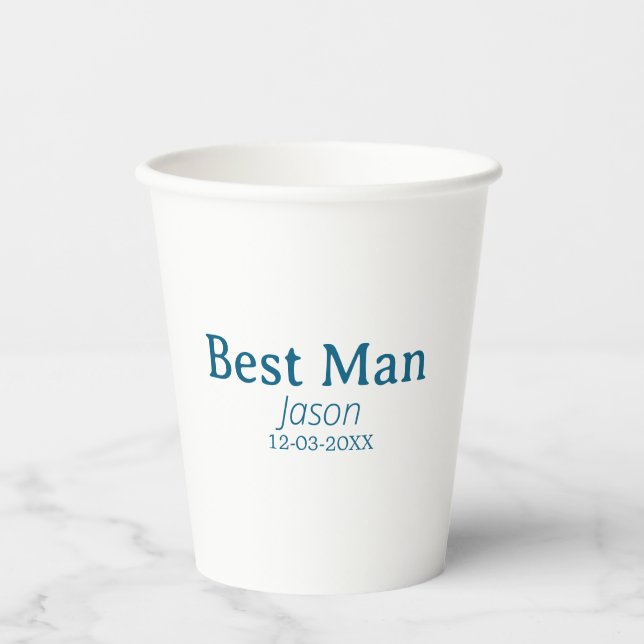 groomsman bachelorette party add name modern simpl paper cups (Front)