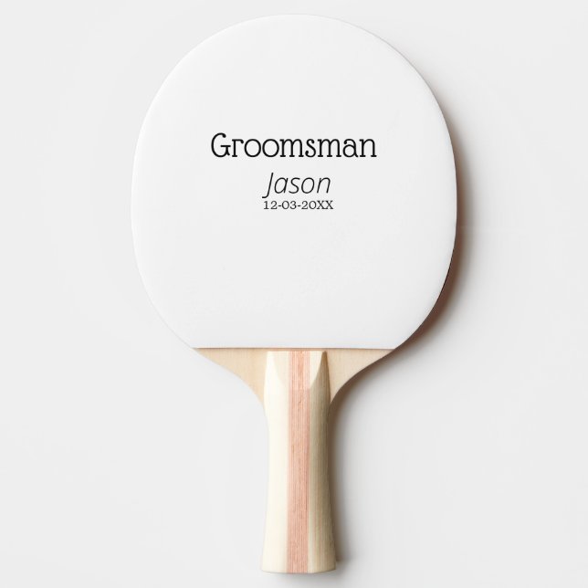 groomsman bachelorette party add name modern simpl ping pong paddle (Front)