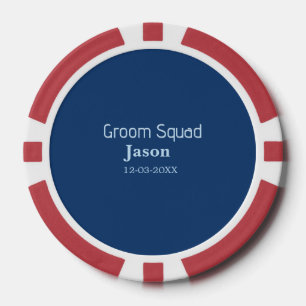 groomsman bachelorette party add name modern simpl poker chips