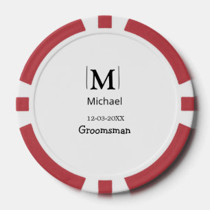 groomsman bachelorette party add name modern simpl poker chips