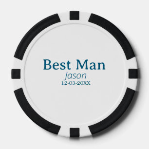 groomsman bachelorette party add name modern simpl poker chips
