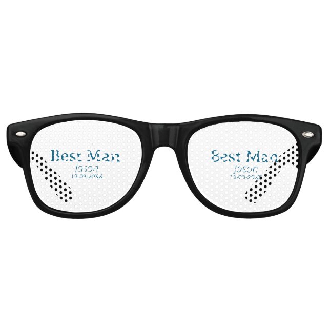 groomsman bachelorette party add name modern simpl retro sunglasses (Front)
