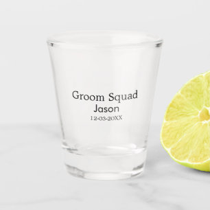 groomsman bachelorette party add name modern simpl shot glass