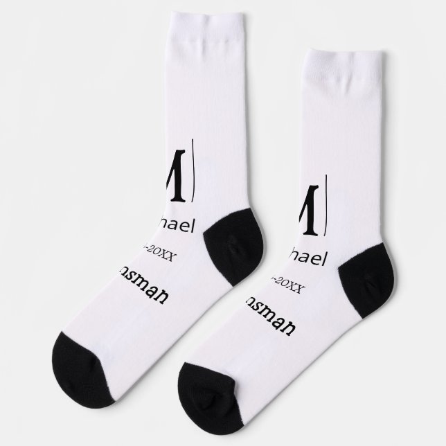 groomsman bachelorette party add name modern simpl socks (Left)