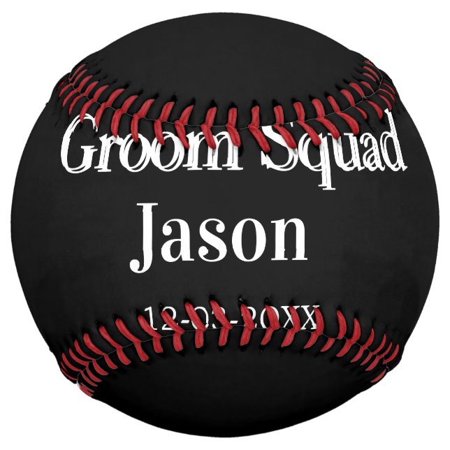 groomsman bachelorette party add name modern simpl softball (Front)