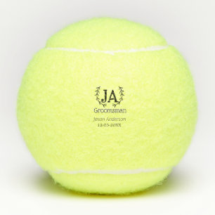groomsman bachelorette party add name modern simpl tennis balls