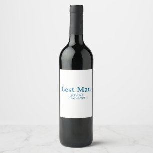 groomsman bachelorette party add name modern simpl wine label