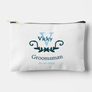 groomsman bachelorette party blue vintage classic accessory pouch