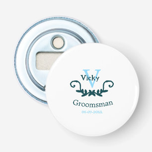 groomsman bachelorette party blue vintage classic bottle opener