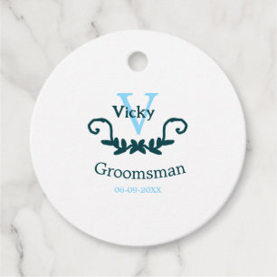 groomsman bachelorette party blue vintage classic favour tags