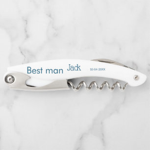 groomsman best man add name text bachelorette corkscrew