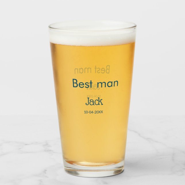 groomsman best man add name text bachelorette glass (Front Filled)
