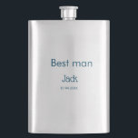groomsman best man add name text bachelorette hip flask<br><div class="desc">design</div>