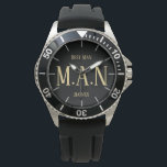 Groomsman Best Man Father Bride Groom Monogrammed Watch<br><div class="desc">Congratulations on your engagement, we hope you have a wonderful day and future life together filled with happiness and joy. This modern elegant wedding stationery item is part of a larger collection as designed by LeahG on behalf of the Low Budget Wedding Network® Please view the attached collection and 'additional...</div>