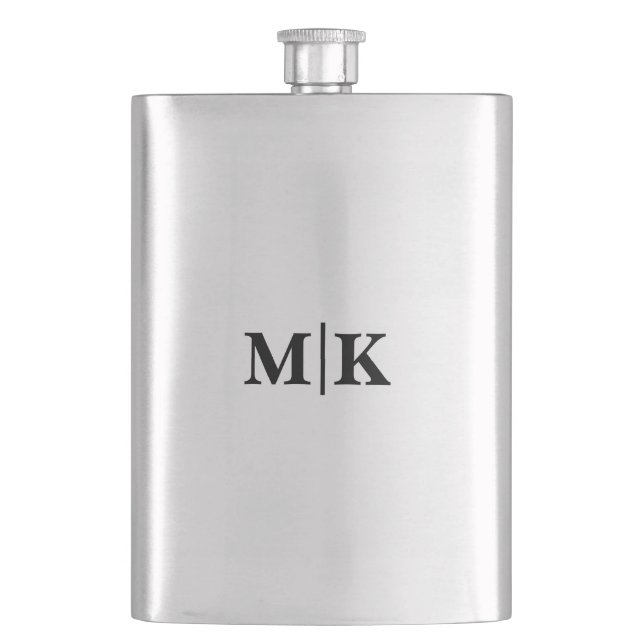 Groomsman Best Man Wedding Monogram Gift Hip Flask (Front)