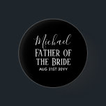 Groomsman BestMan Father Bride Groom Named Script 3 Cm Round Badge<br><div class="desc">Add three lines of text to this modern bridal party gift.</div>