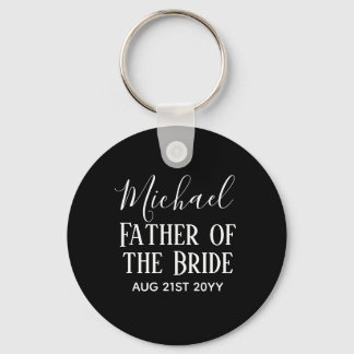 Groomsman BestMan Father Bride Groom Named Script Key Ring
