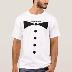 GroomsMan BIG Bow Tie Wedding Party T-Shirt