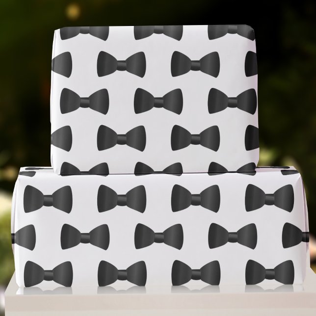 Groomsman Black and White Bow Tie Wrapping Paper (Black and white bow tie pattern wrapping paper perfect for Groomsmen gifts!)