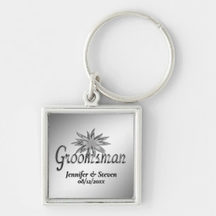 Groomsman Black and White Custom Keychains
