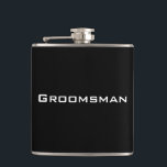 Groomsman Black Flask<br><div class="desc">A Flask is perfect gift idea for Weddings,  birthdays or any special occasion. Personalise it with your own text.</div>