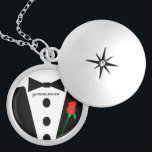 Groomsman Black Tie Necklace<br><div class="desc">Keepsake Necklaces Choose either Silver Plated Gold Finish or Sterling Silver Unique Personalised Custom !st Christmas Gift Wedding Keepsake Wedding Party Necklaces - to change background colour - click customise - click edit - choose last tool in drop down menu and choose from one of the colours shown or enter...</div>