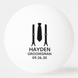 Groomsman Black Tie Ping Pong Ball