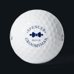 Groomsman Blue Bow Tie Golf Balls<br><div class="desc">These golf balls are a great favour for the groomsman in your wedding. They feature a blue bow tie with the groomsman's name and the word Groomsman in a modern CAP font along with the wedding date. They'd be great for a bachelor party or weekend. The job title can be...</div>