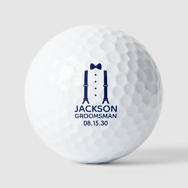 Groomsman Blue Bow Tie Golf Balls (Front)