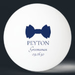 Groomsman Blue Bow Tie Ping Pong Ball<br><div class="desc">These ping pong balls are great for the groomsmen in your wedding. If all your wedding party will be wearing suits with bow ties this design with a traditional double bow tie in blue would be perfect. They'd be great for a bachelor party or weekend. The job title can be...</div>