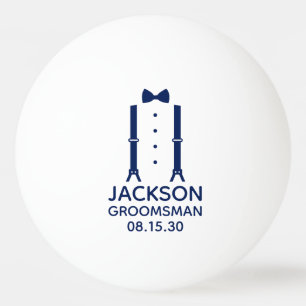 Groomsman Blue Tie Ping Pong Ball