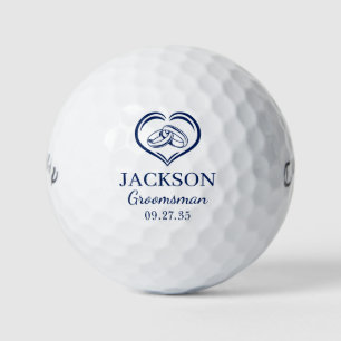 Groomsman Blue Wedding Rings Golf Balls