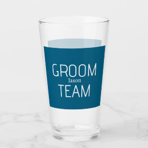 groomsman bold groom team grey blue white bachelor glass